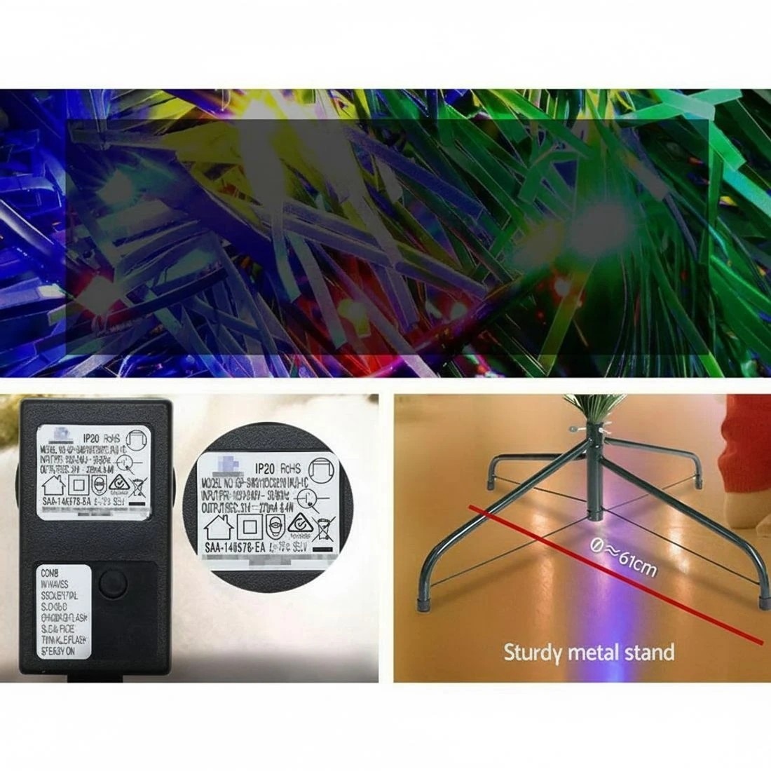 8 Jingle Jollys Christmas Tree 2.4M Xmas Tree Decoration 8 Light Mode Colour - Multi, 8 of 8