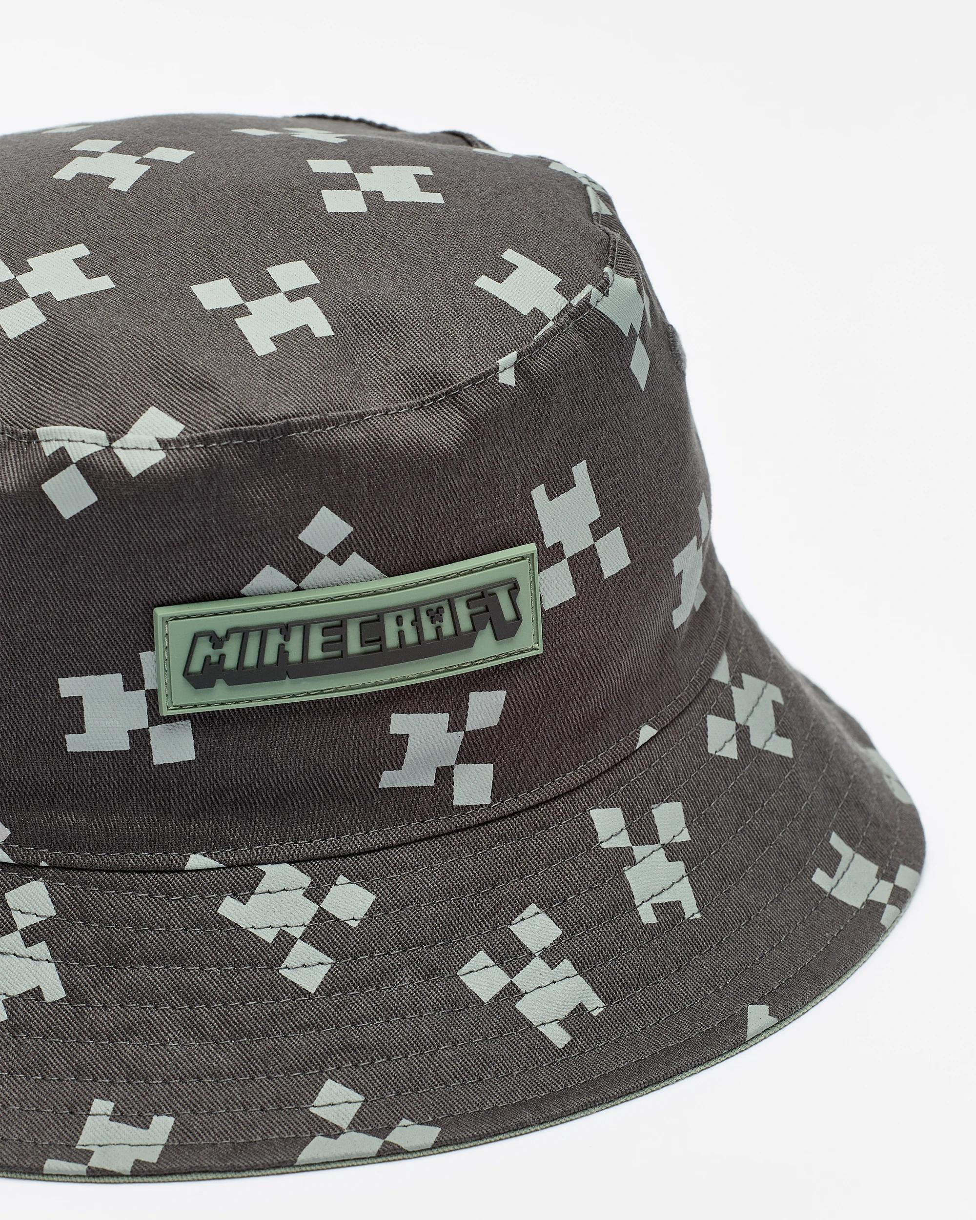 2 Kids Licensed Minecraft Reversible Bucket Hat BLACK, 2 of 3
