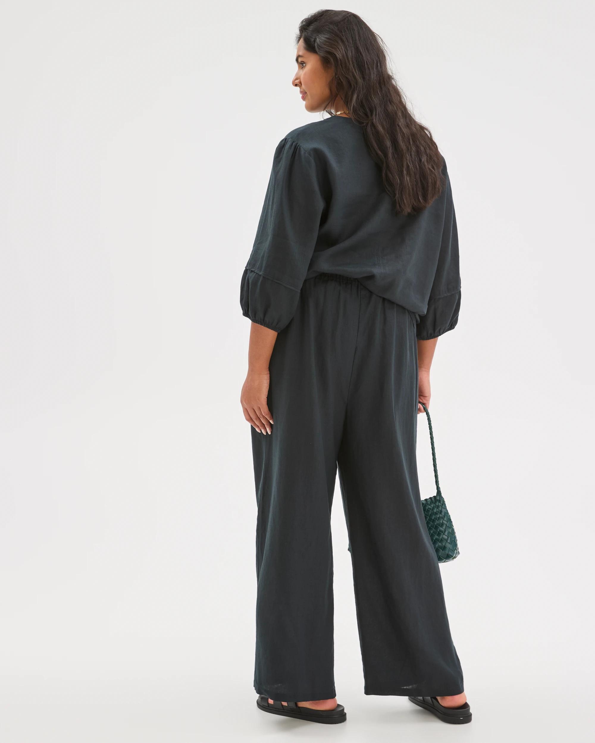 4 Target Curve Plus Size European Linen Wide Leg Pants BLACK FNA, 4 of 6