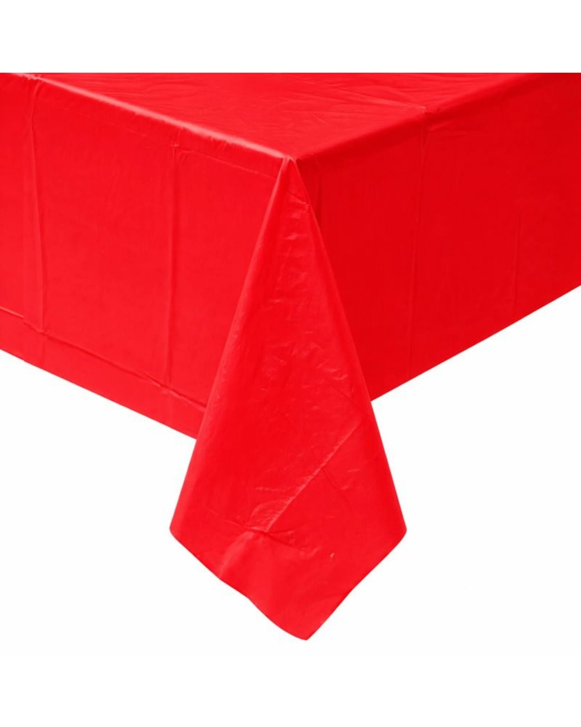 1 Unique Red Rectangular Plastic Tablecloth - Red, 1 of 2
