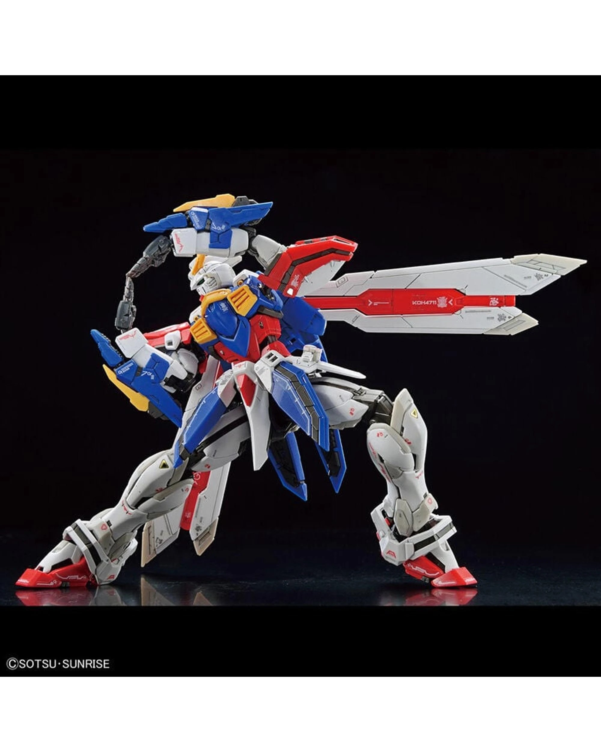 5 Bandai Gundam Real Grade God Gundam Domon Kassu's Use Mobile Fighter 1/144 Scale Model Kit, 5 of 10