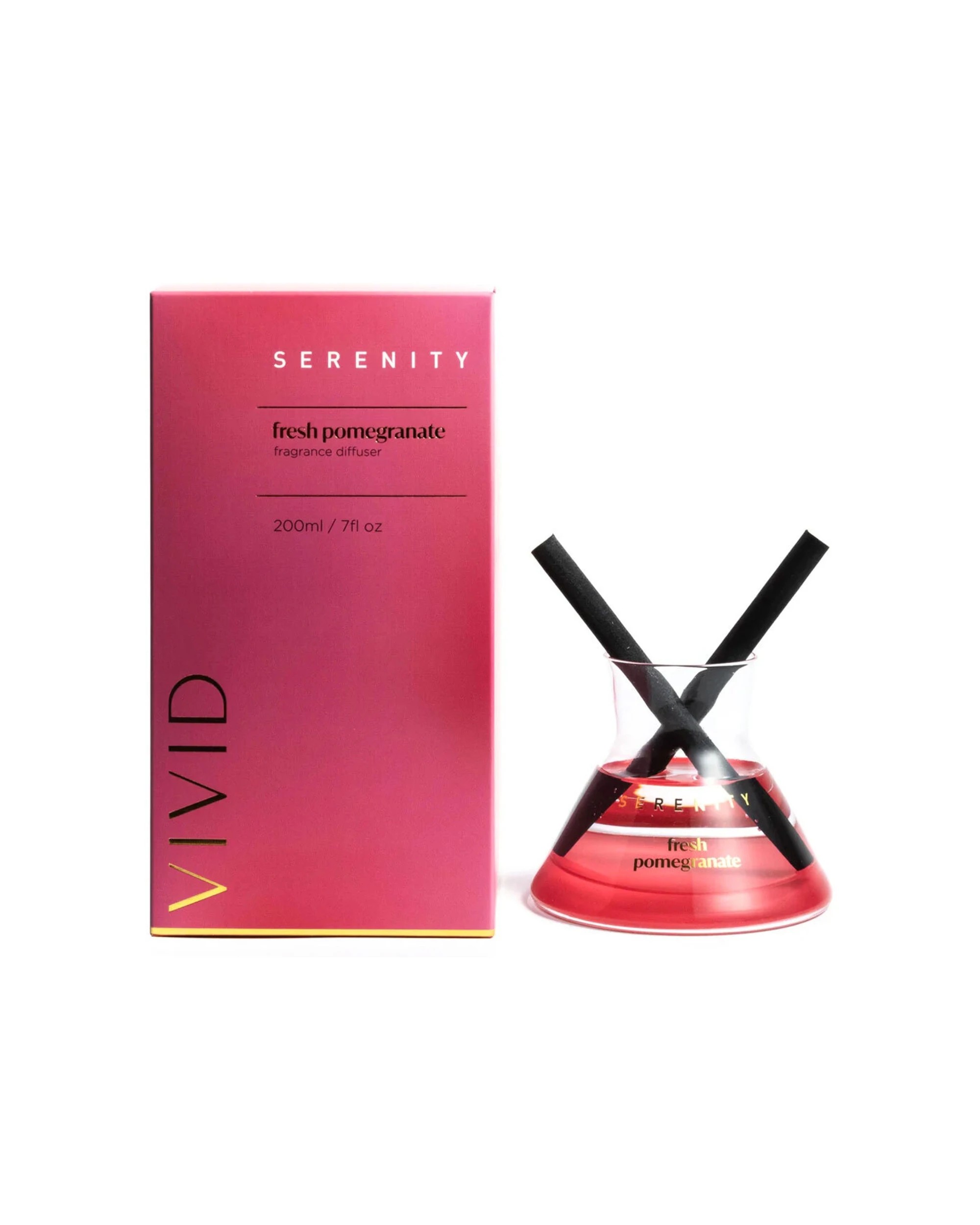 1 Serenity Vivid Glass Diffuser In Box Fresh Pomegranate Scent Home Fragrance 200ml - Multi