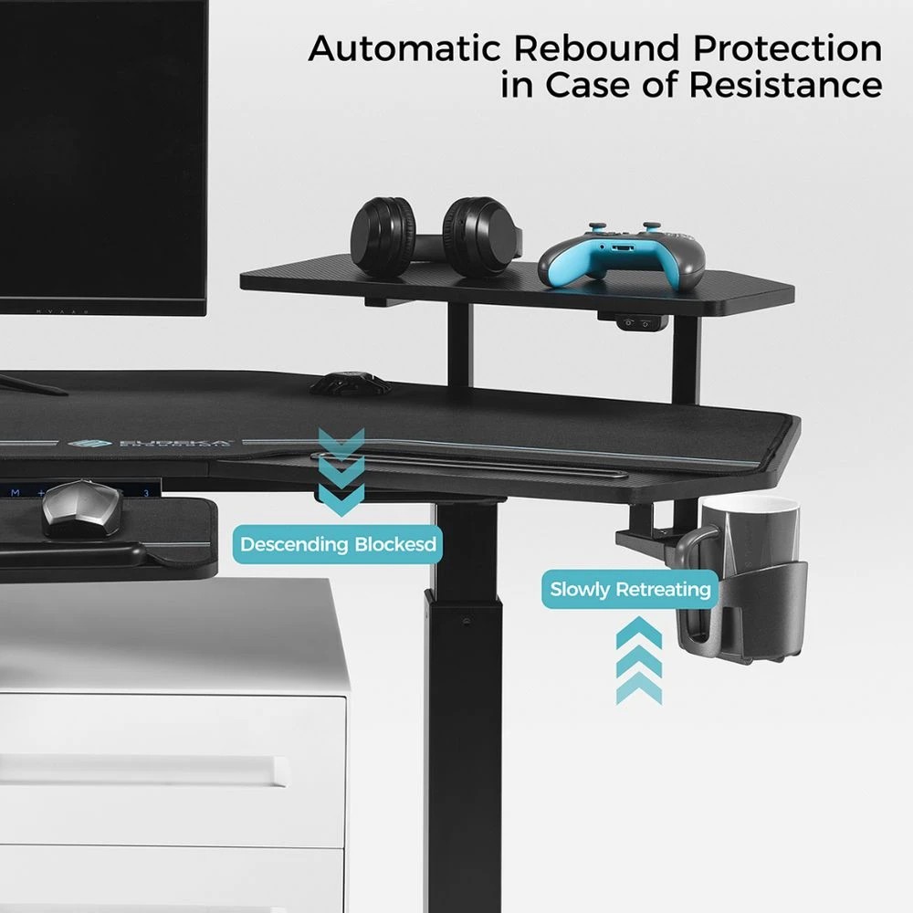 7 Eureka Wing-Shaped Sit Stand Desk Black Desks, Tables and Workstations, 7 of 10