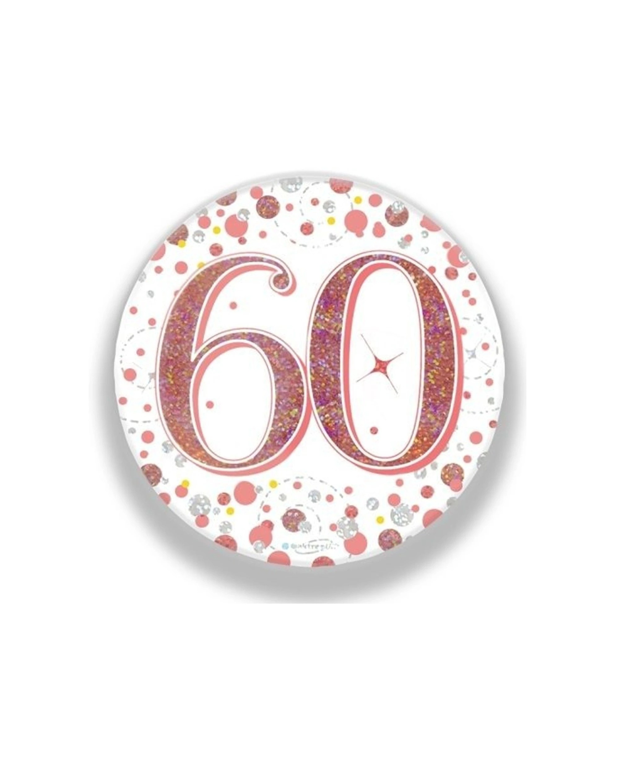 1 Alpen Sparkling Fizz Badge 60th Birthday 75mm Rose - Gold, 1 of 1