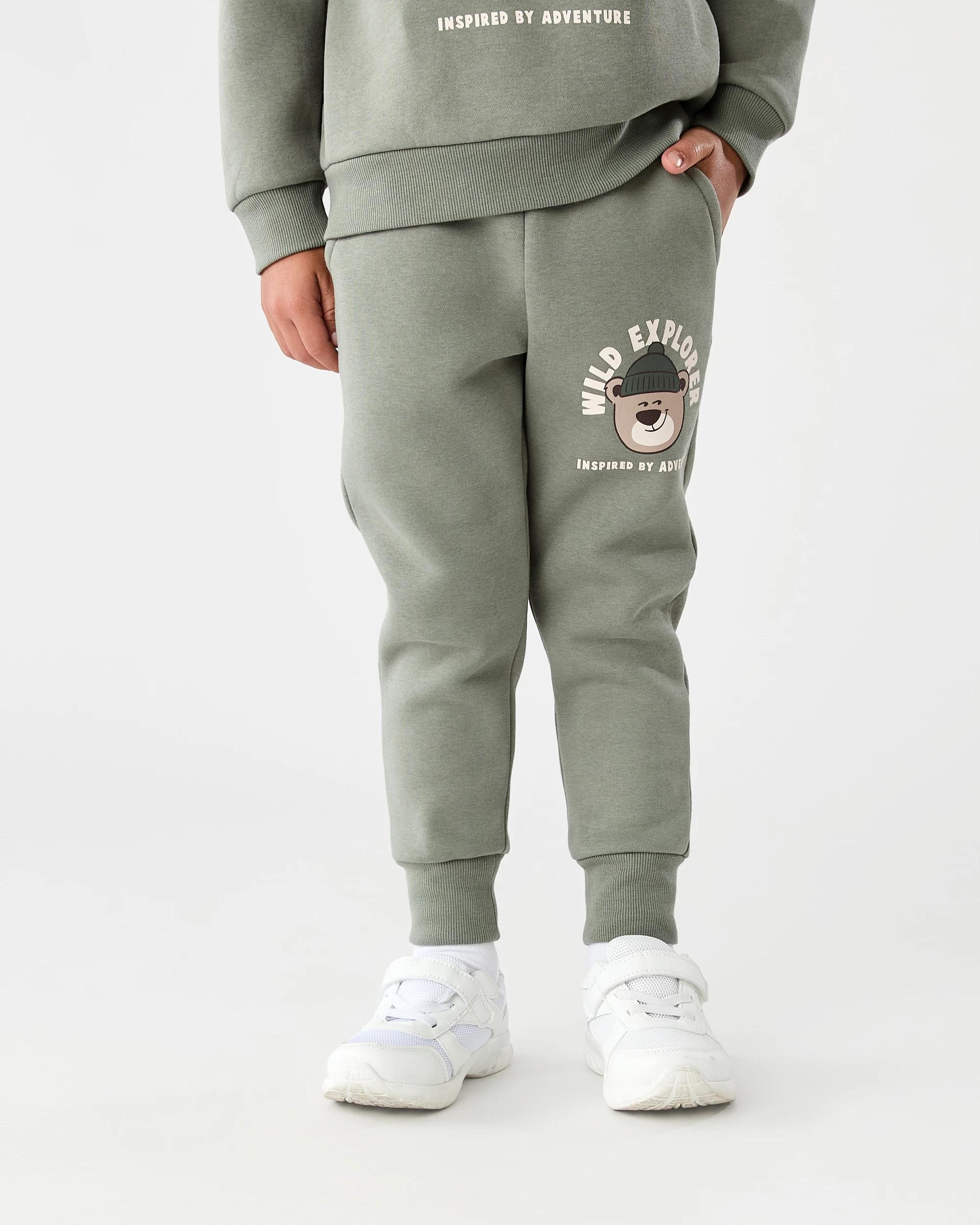 1 Print Trackpants Grn Bear, 1 of 6