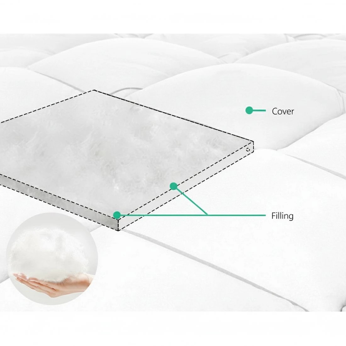 5 Giselle Bedding 700GSM Microfibre Bamboo Quilt Super King - Super King Bed - White, 5 of 6