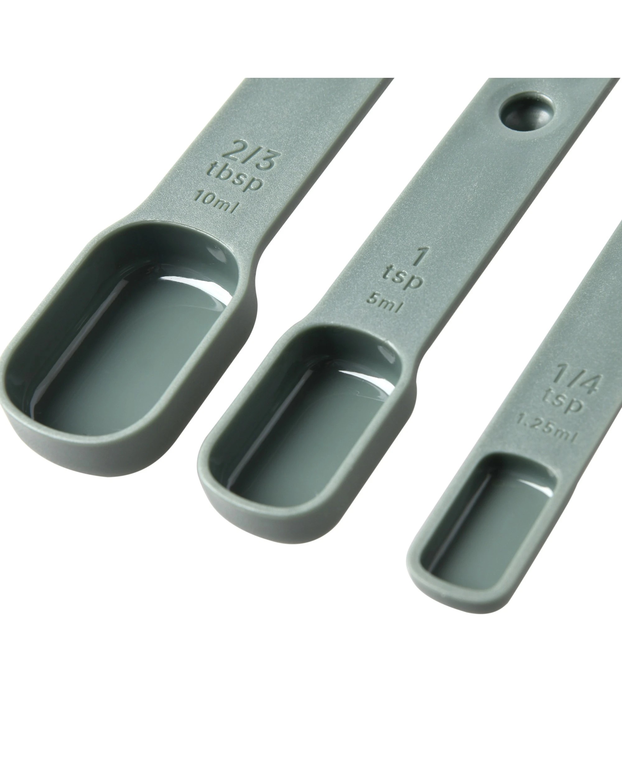 4 Gourmet Kitchen Modern Nesting Measuring Spoon Set 17.5x3.3x3cm - Green, 4 of 9