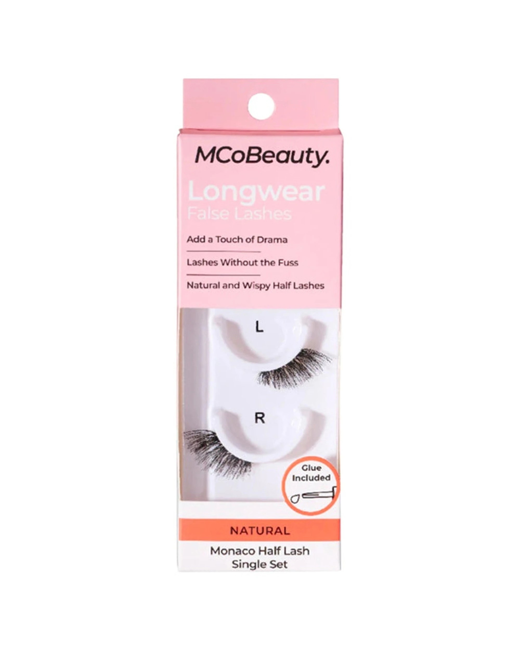 1 MCoBeauty Longwear False Lashes Monaco Half Lash Single Set Eyelash Extensions, 1 of 1