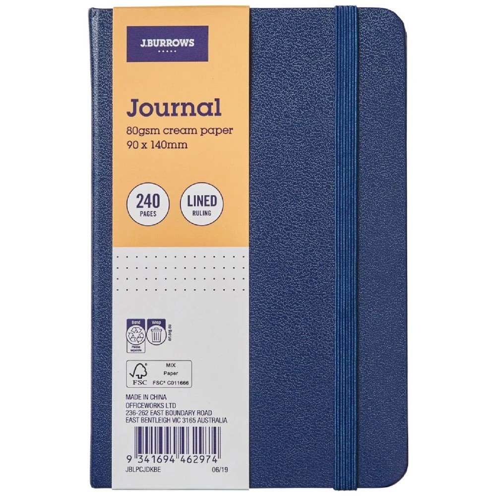 1 J.Burrows Pocket Journal Ruled 240 Page Dark Blue, 1 of 4