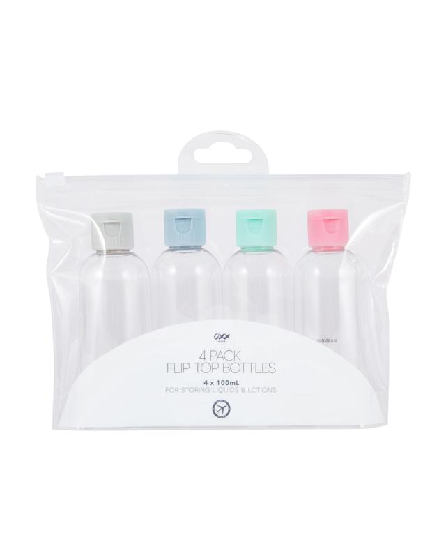 4 Pack Travel Solutions Flip Top Bot