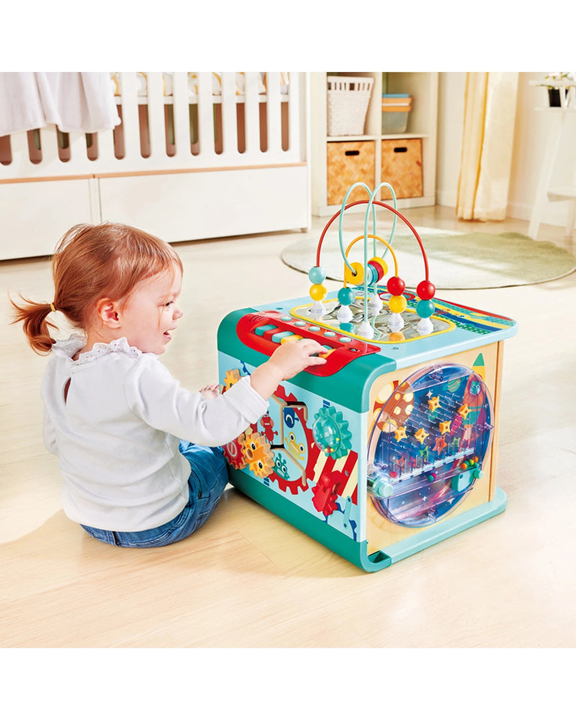 3 Hape Kids Toddler Explore & Learn Magic Cube Activity Play Toy Music Gears - Multi, 3 of 3