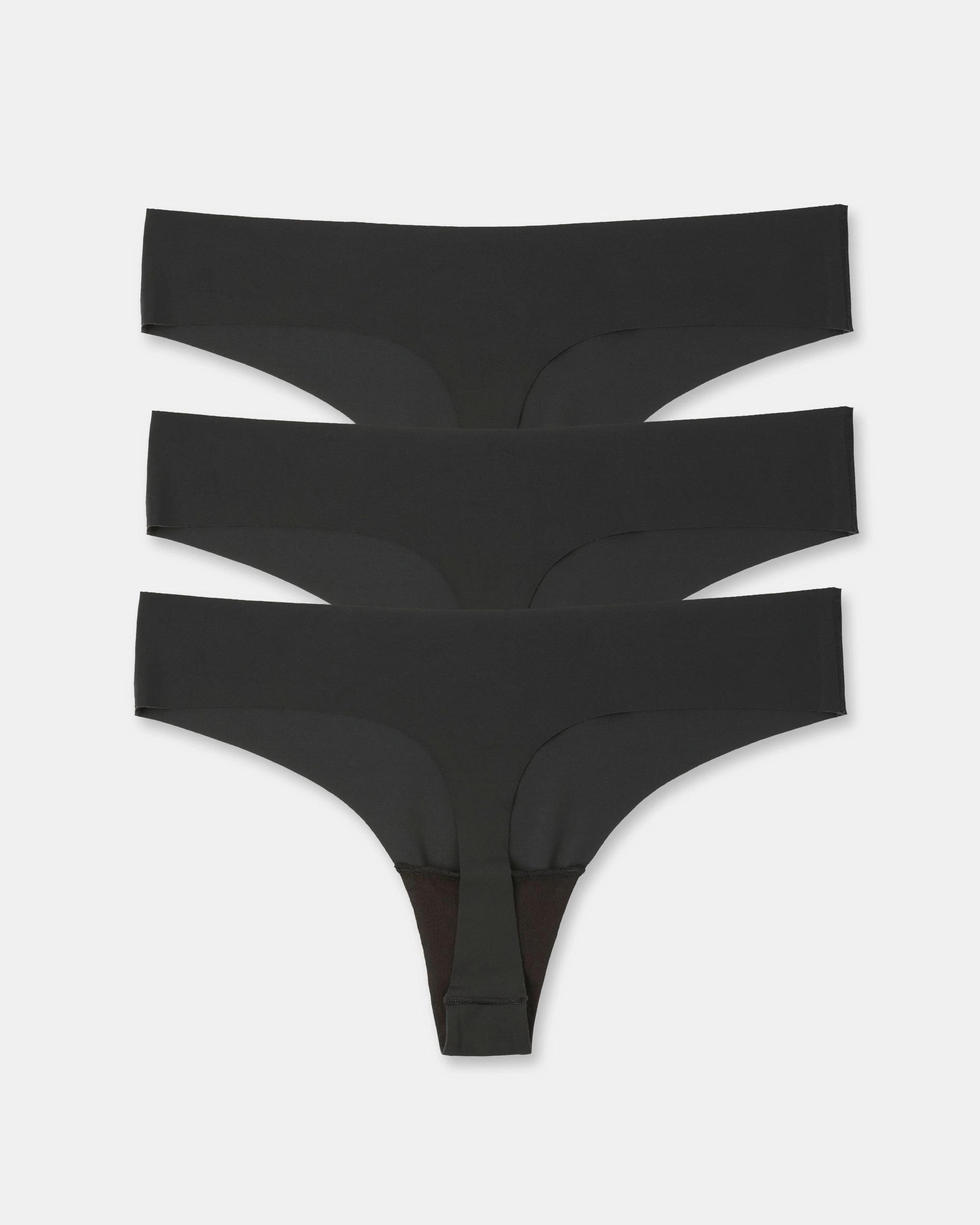 5 3 Pack Invisible G-String Briefs Black, 5 of 6