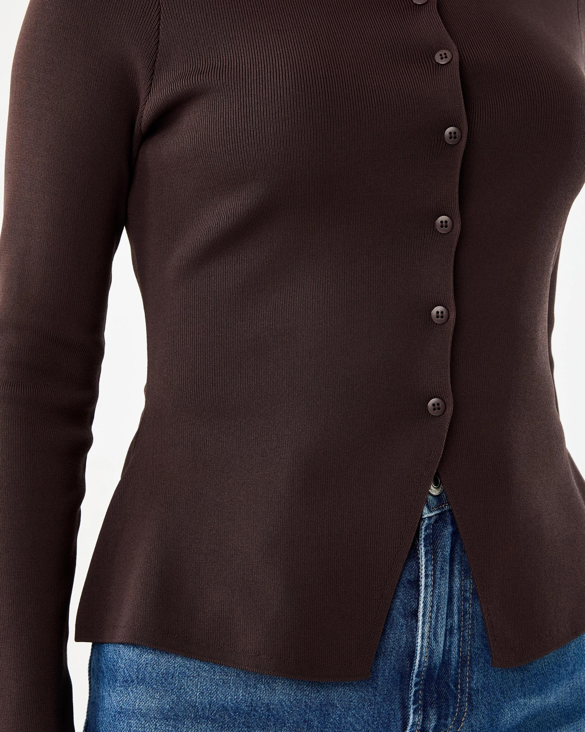 6 Long Sleeve Cinched Top Melt Brown, 6 of 7