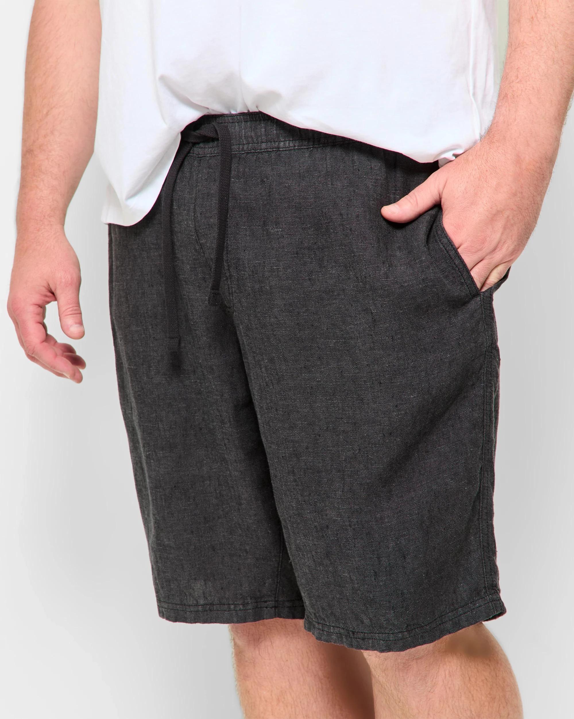 3 Target Plus Size European Linen Shorts BLACK, 3 of 5