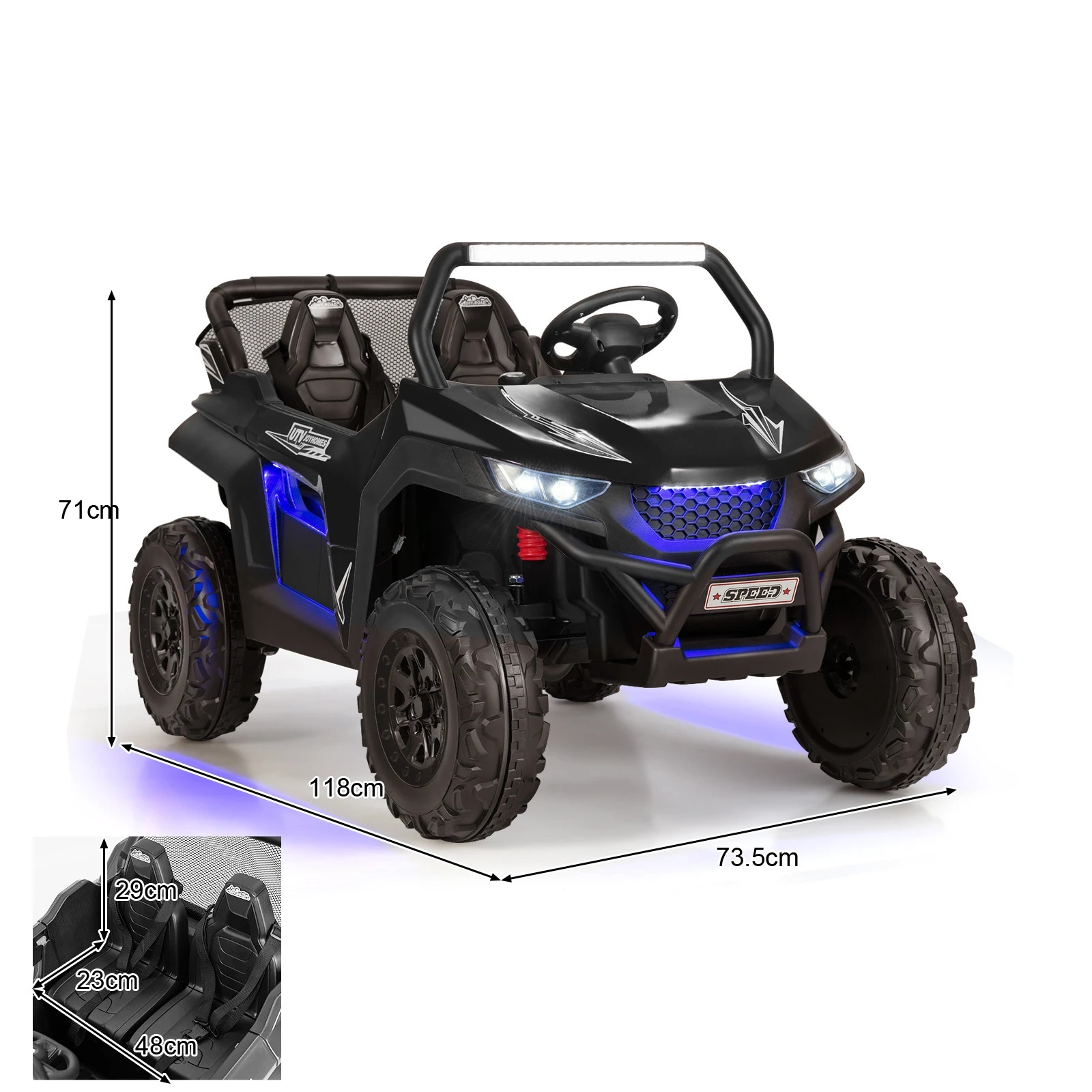 5 Costway 12V Kids Ride On Car Electric Vehicle Toy w/Music, 5 of 5