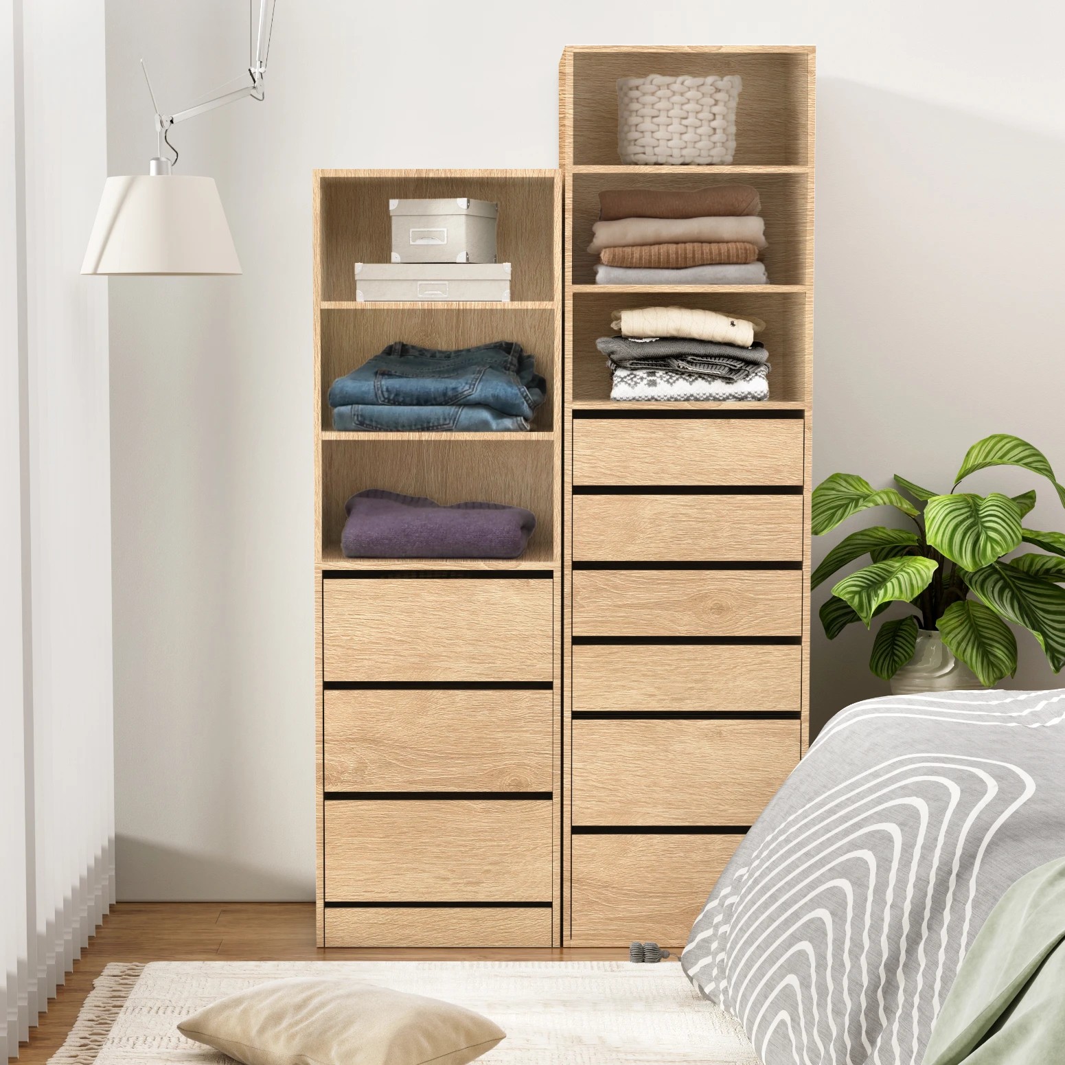 6 Artiss 3 Chest of Drawers Tallboy Cabinet - Natural, 6 of 9