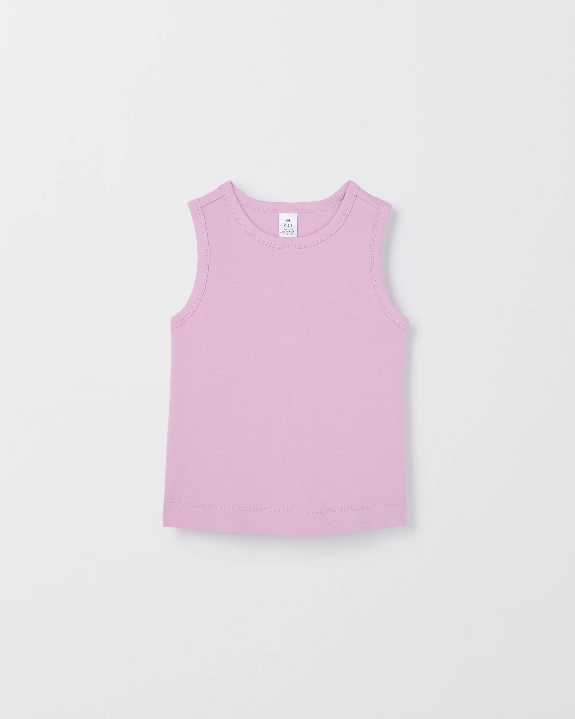 1 Target Kids Australian Cotton Essential Interlock Tank Top LILAC, 1 of 2