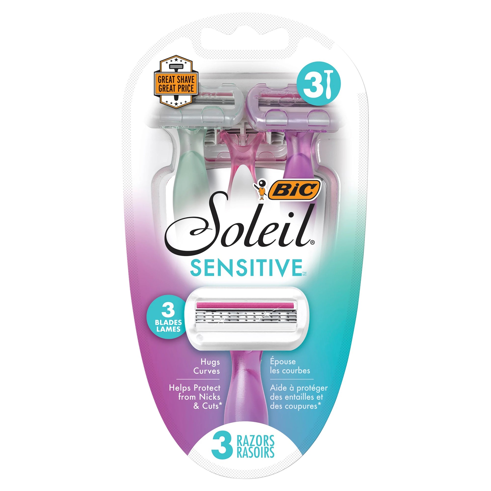 1 BIC Soleil Glow Razors - 3 Pack - Pink, 1 of 6