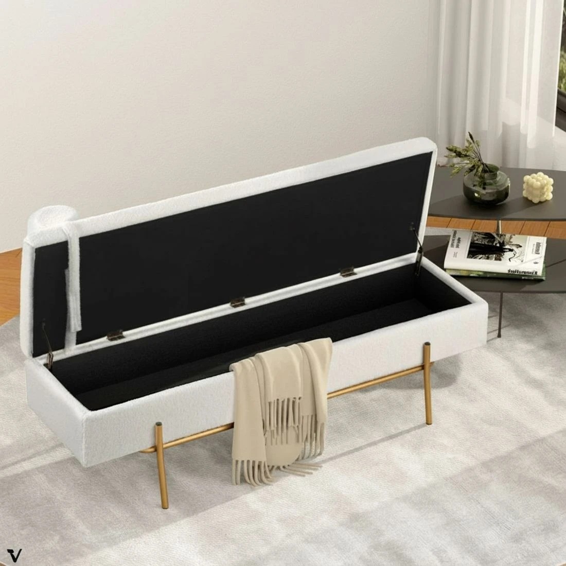 4 Artiss Storage Ottoman Bed 140cm Pillow - White, 4 of 4