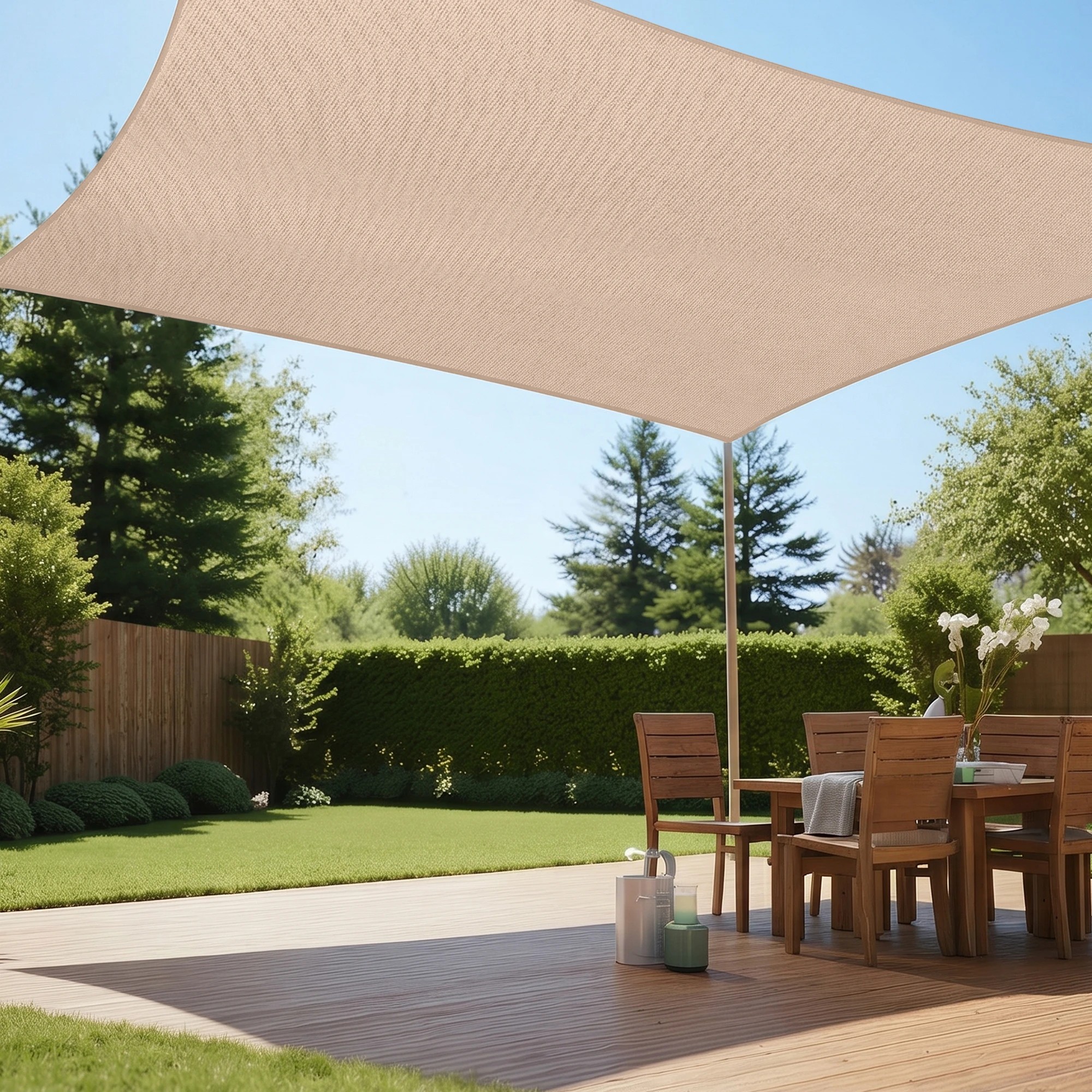6 Instahut Sun Shade Sail Cloth 98% UV Block Outdoor Canopy Rectangle 5X9M - Blue, 6 of 9
