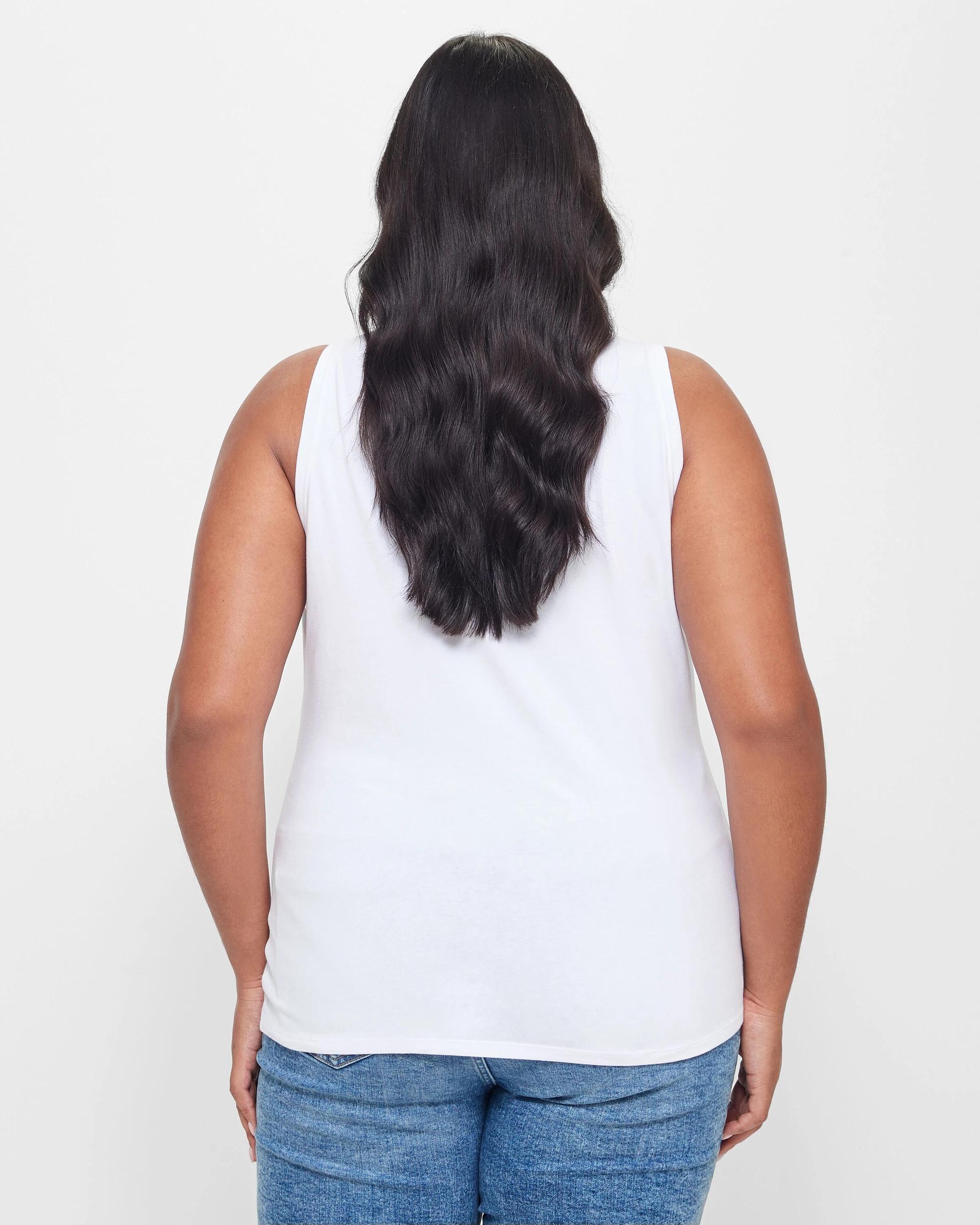 9 Target Curve Plus Size Australian Cotton Blend Sleeveless Tank WHITE, 9 of 10