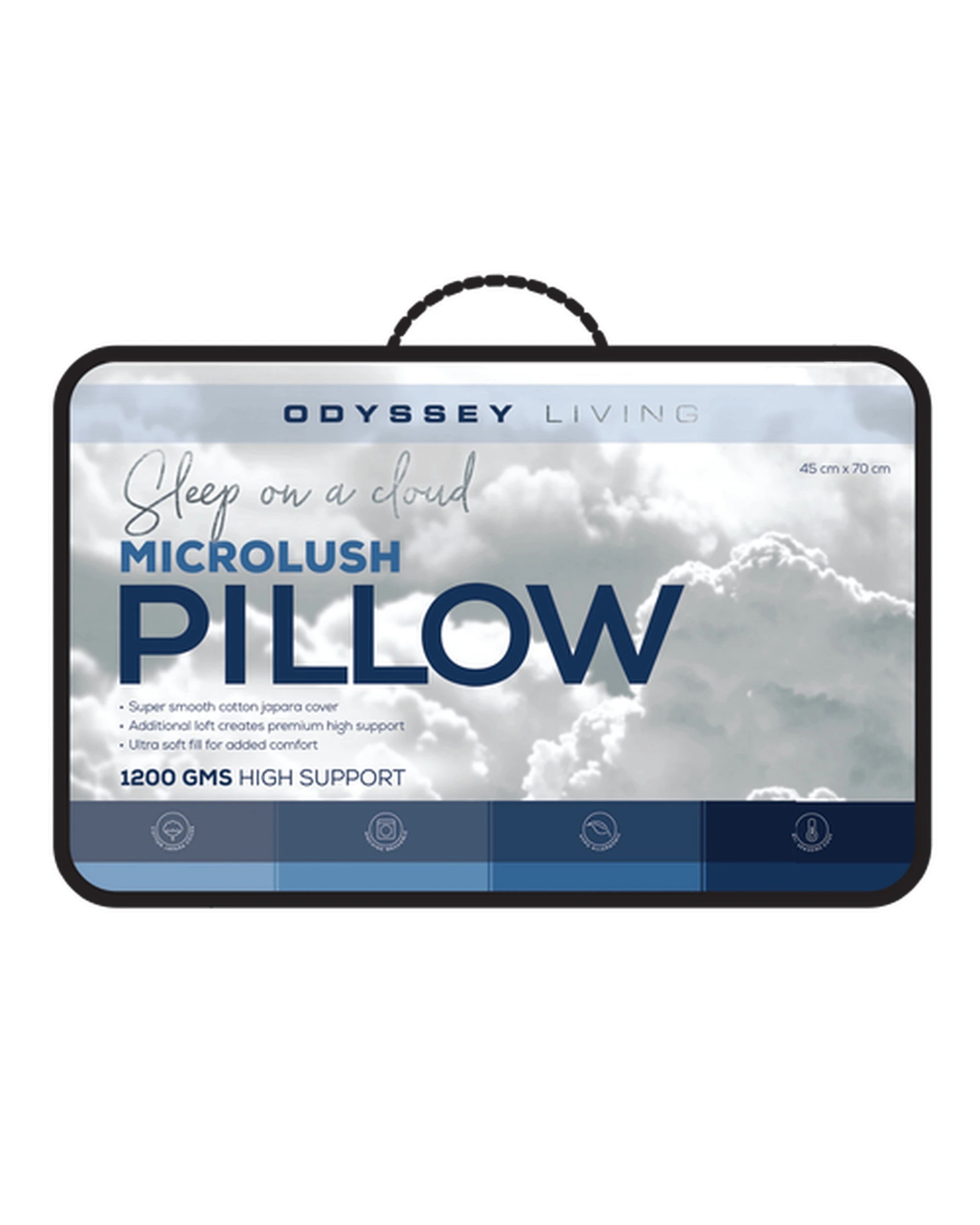 1 Odyssey Living Microlush Pillow 1200Gms - White, 1 of 3