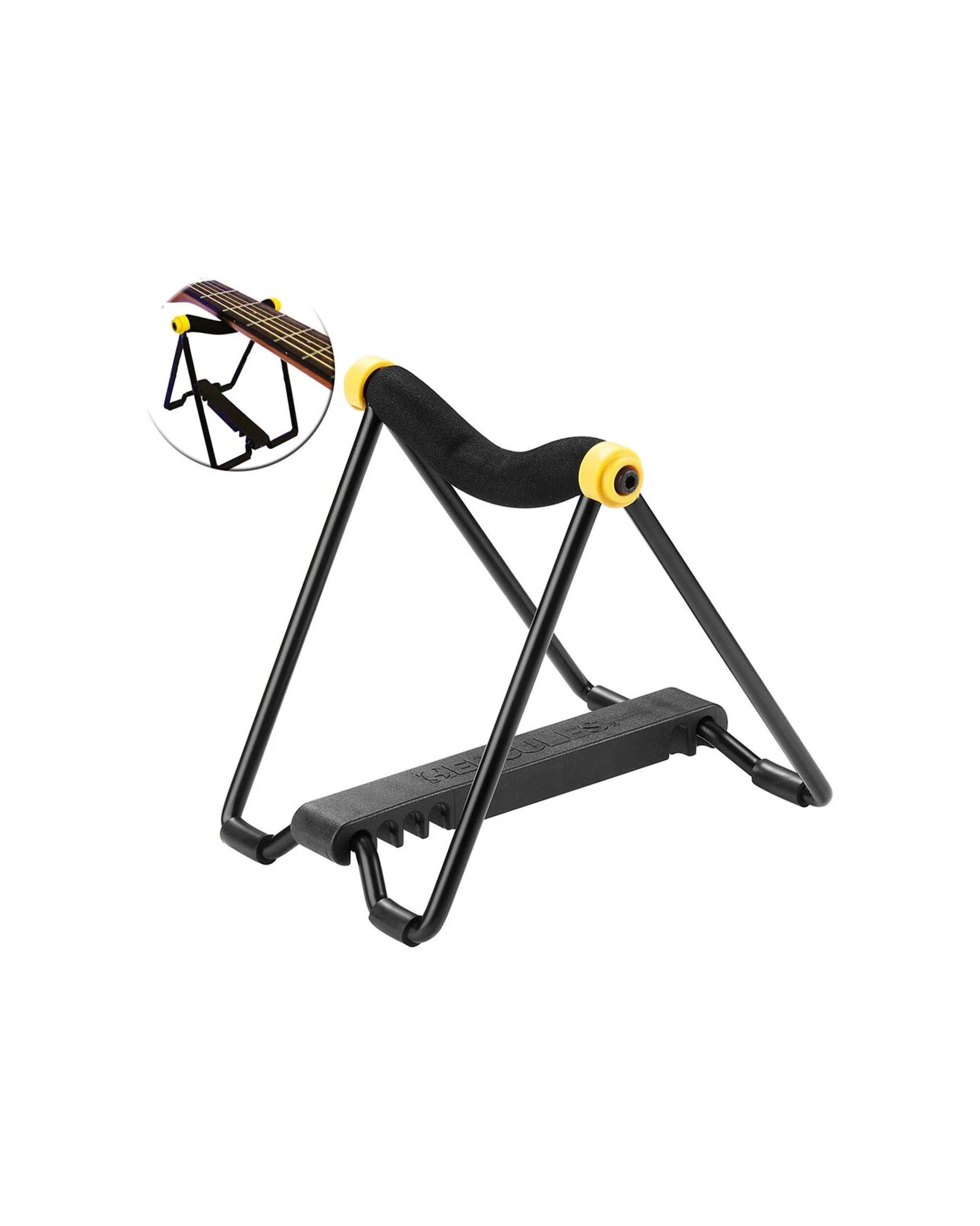 1 Hercules Maintenance Neck Cradle Stand Holder Rack For Guitar And String Musical Instruments - Black, 1 of 3