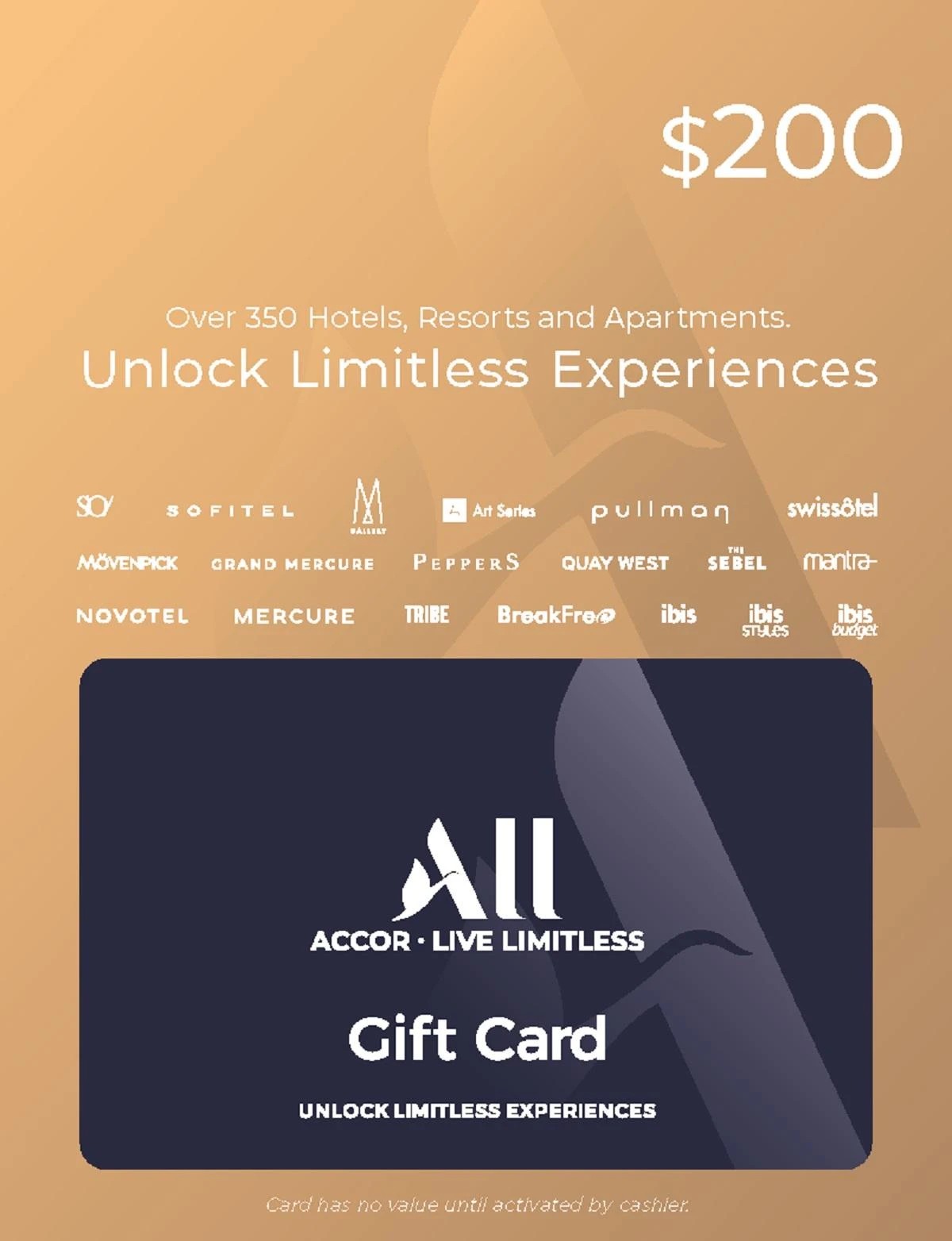 1 Accor Live Limitless $200 Gift Card