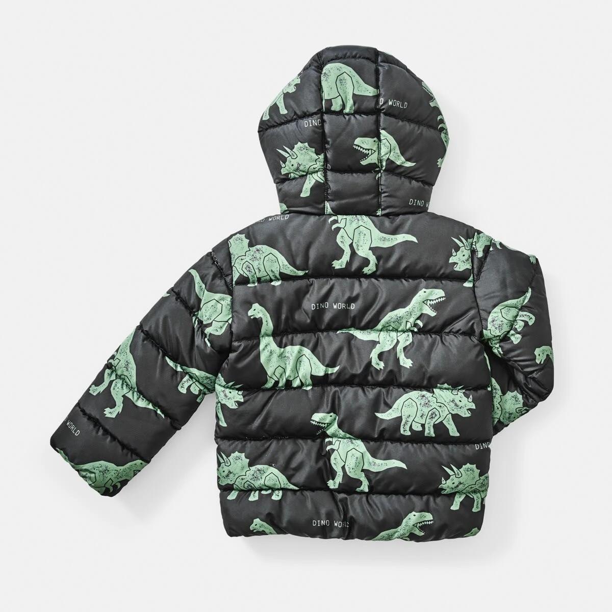 10 Printed Puffer Jacket Blk Dino, 10 of 10