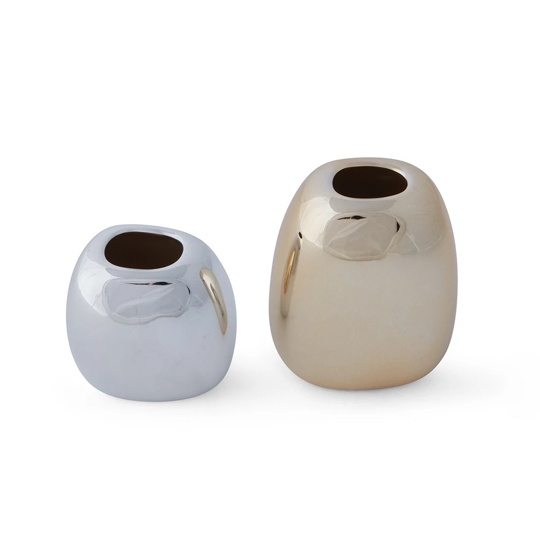 3 2 Pack Decor Bud Vases - Gold Tone and Silver Tone, 3 of 9