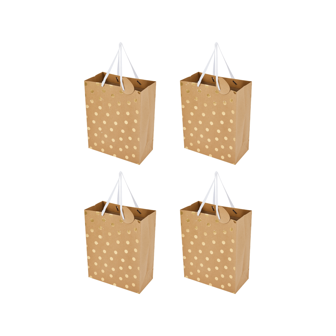 1 4 Pack Multi Kraft Foil Gift Bags - Large, 1 of 4
