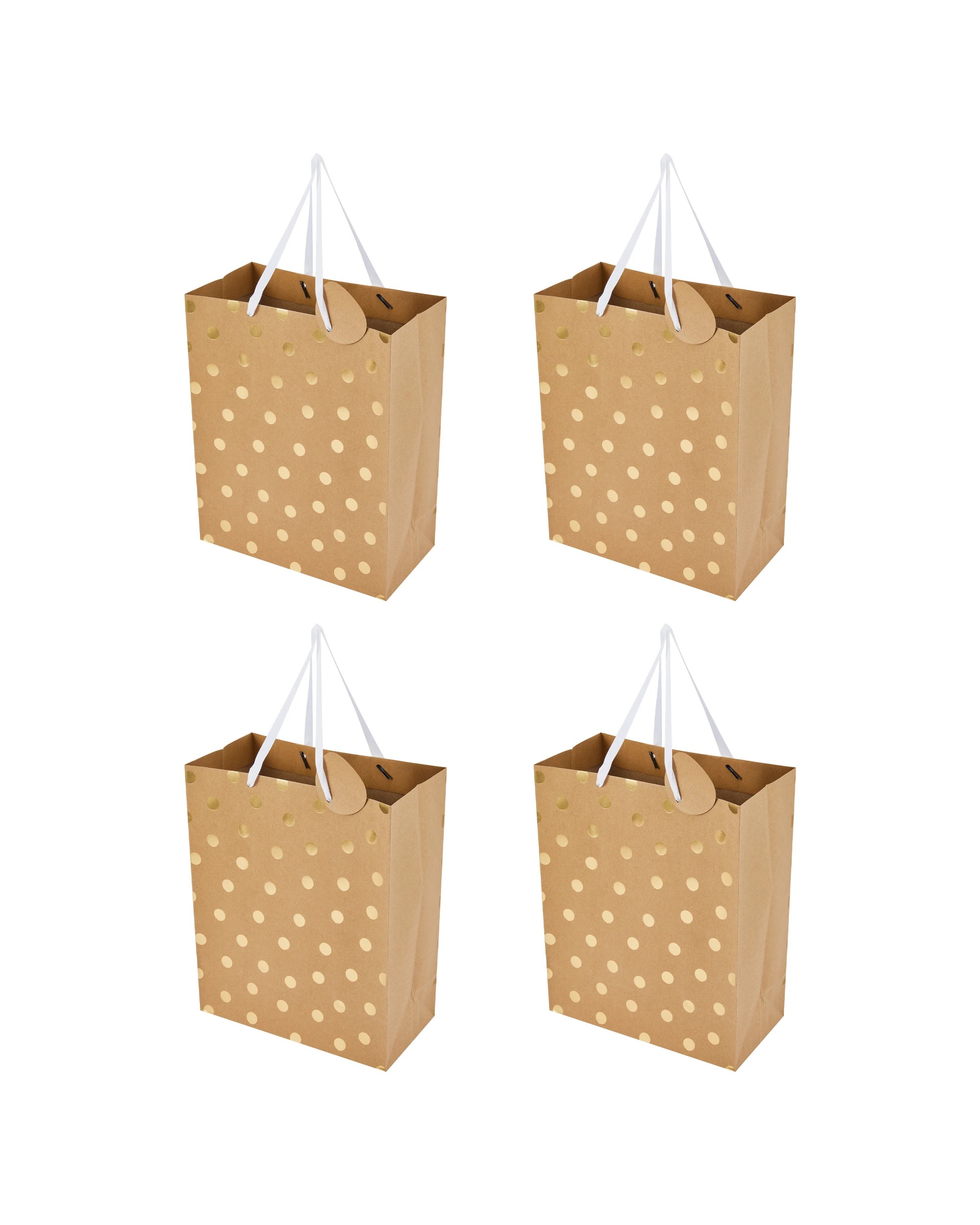 1 4 Pack Multi Kraft Foil Gift Bags - Large, 1 of 4