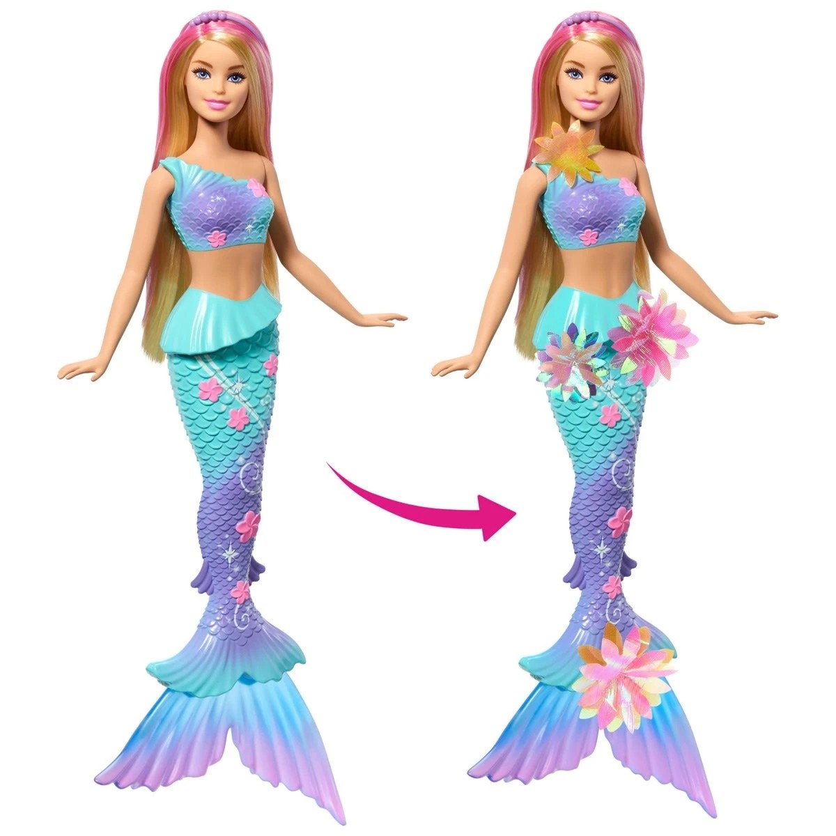 3 Barbie Flower Magic Mermaid Toy Doll, 3 of 6