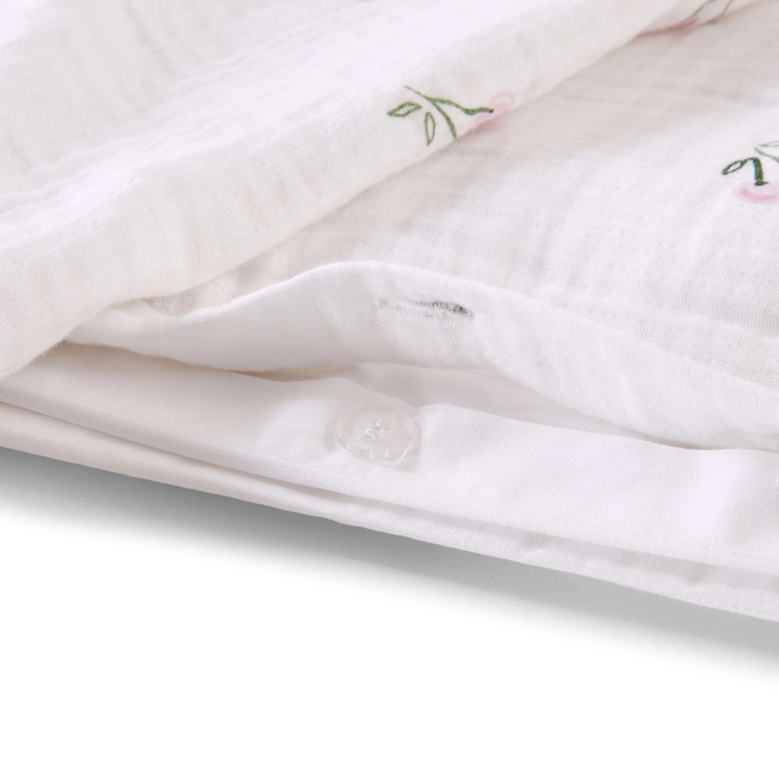 4 Cherry Muslin Cotton Quilt Cover Set - Single Bed, 4 of 7
