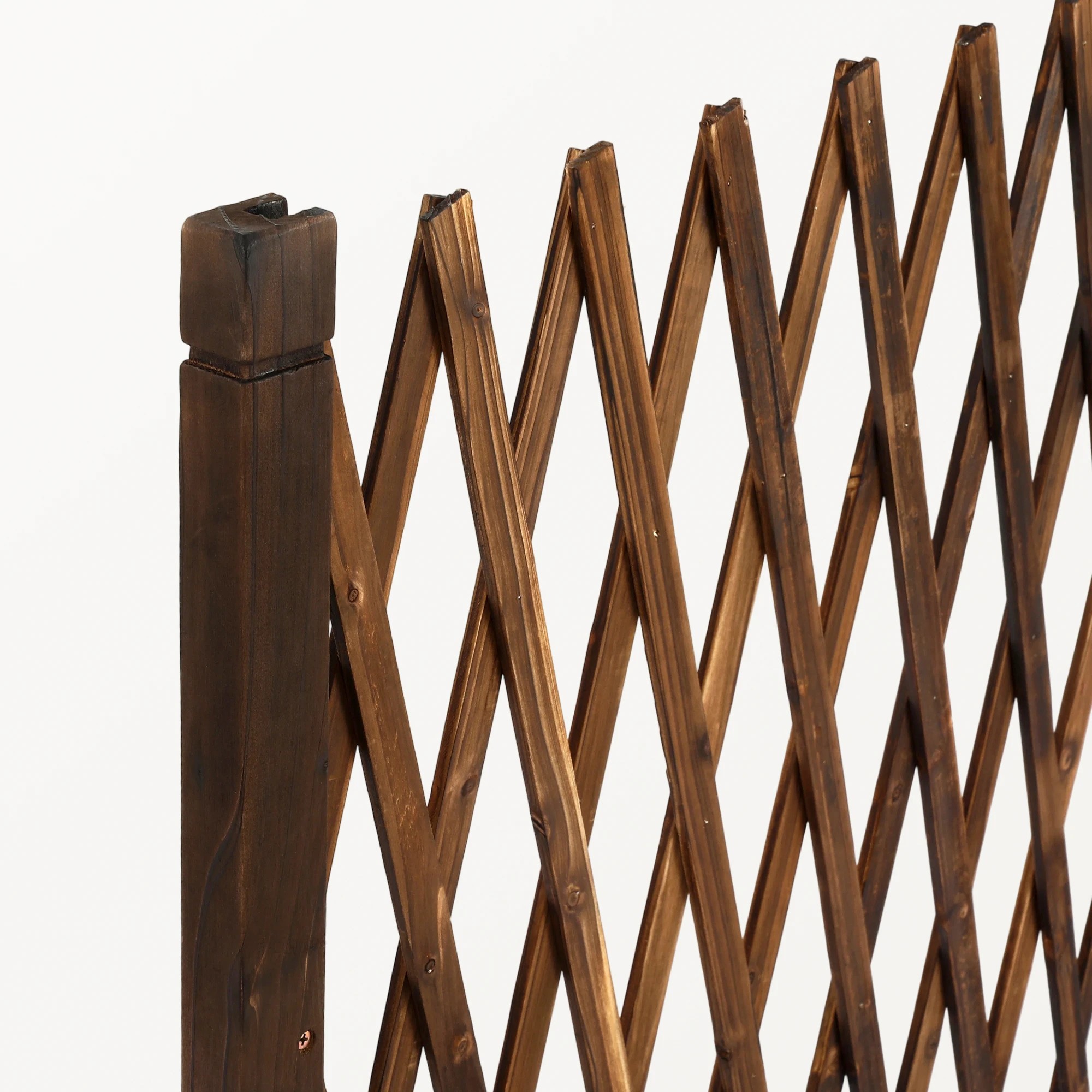 6 Gardeon Garden Fences Expandable Wooden Trellis Fence Plant Frame 200cm - Charcoal, 6 of 8