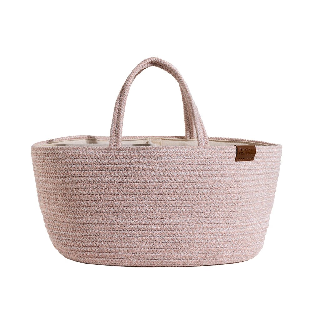 1 Living Textiles Pink Cotton Rope Baby Nappy Caddy, 1 of 4