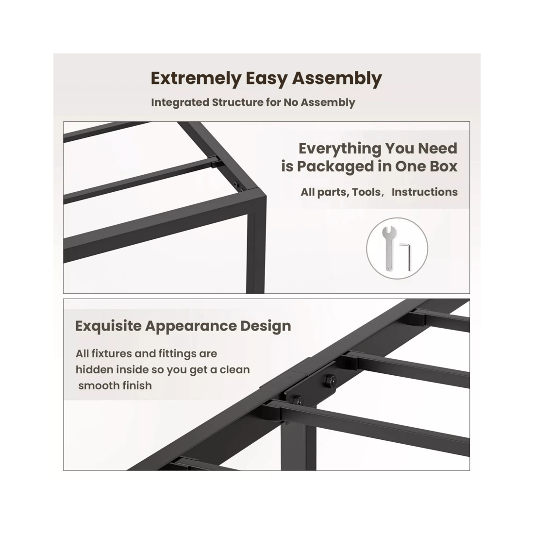 7 Advwin Double Metal Bed Frame Black, 7 of 8