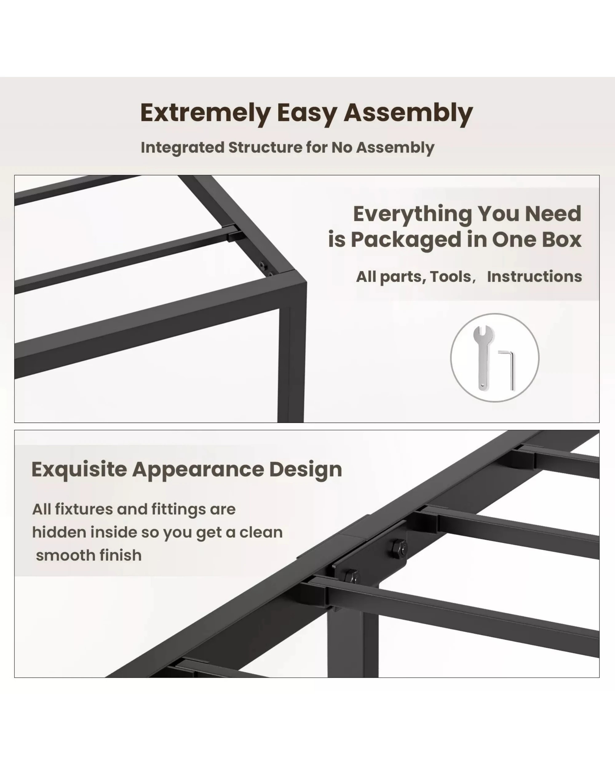 7 Advwin Double Metal Bed Frame Black, 7 of 8