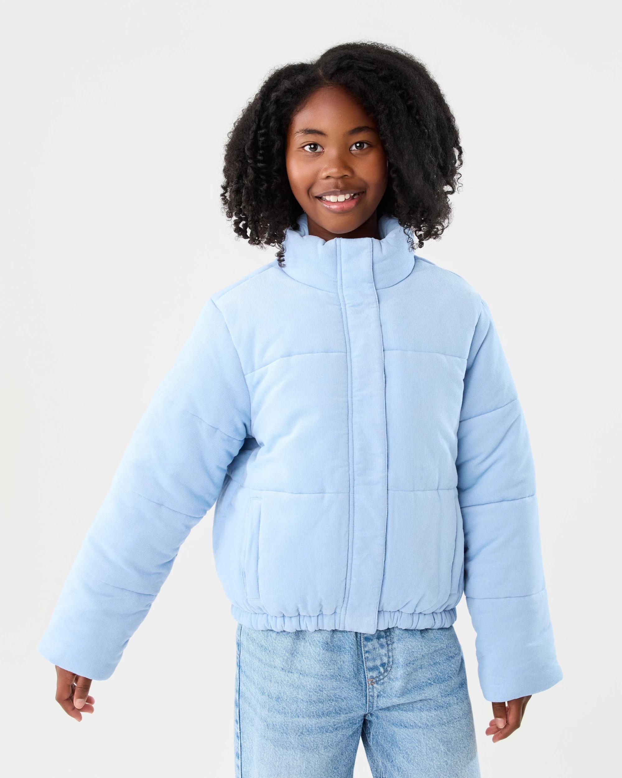1 Corduroy Puffer Jacket Blu Kntky, 1 of 9
