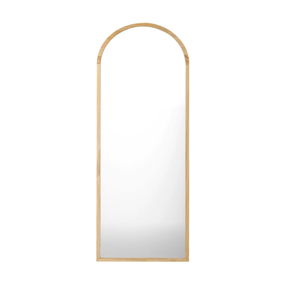 7 Oikiture Wooden Full Length Mirror 166x60cm Arched Dressing Floor Mirrors
 - Natural, 7 of 8