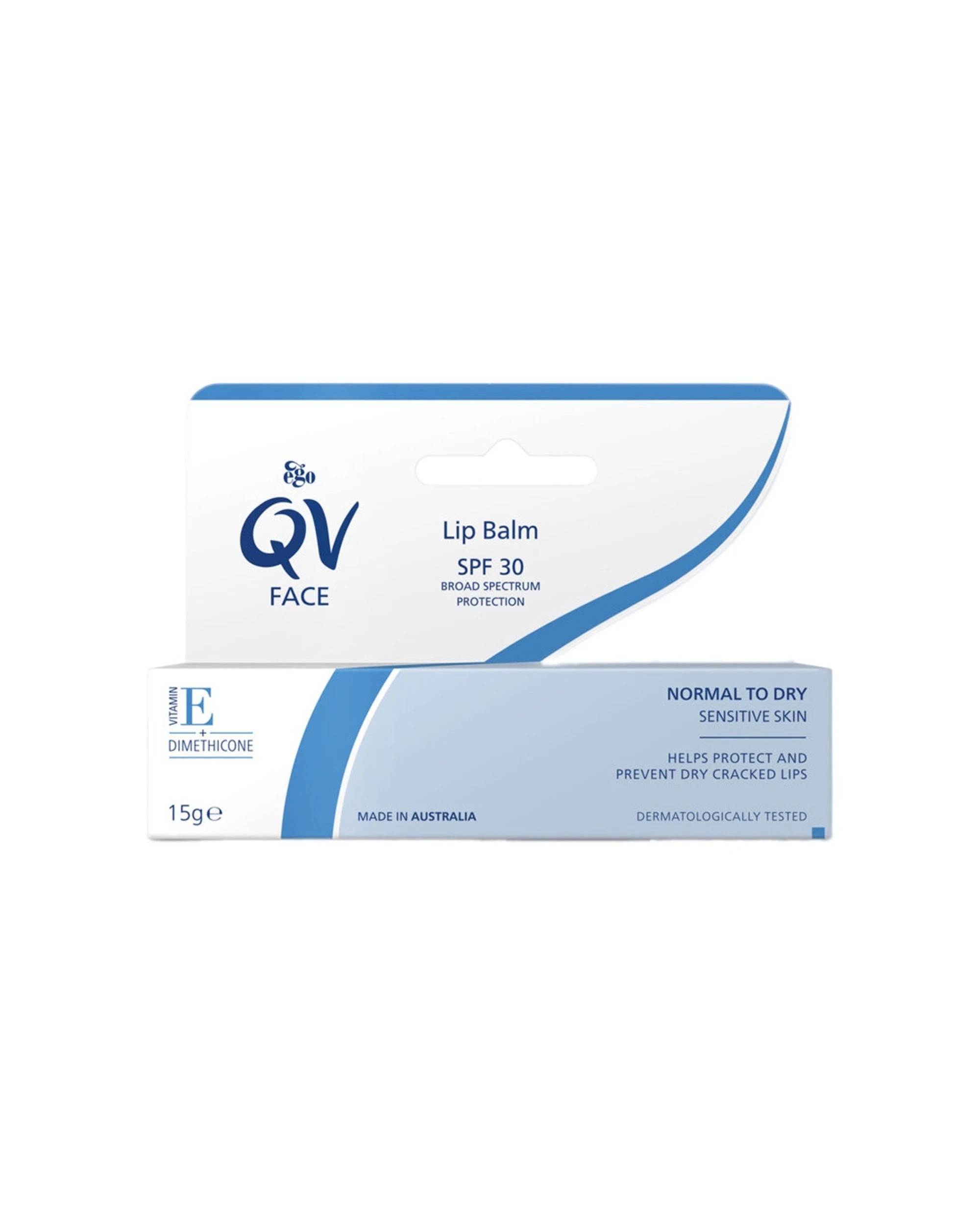 1 Ego QV Face Lip Balm SPF30 Moisturising Soothing Protection 15g, 1 of 1