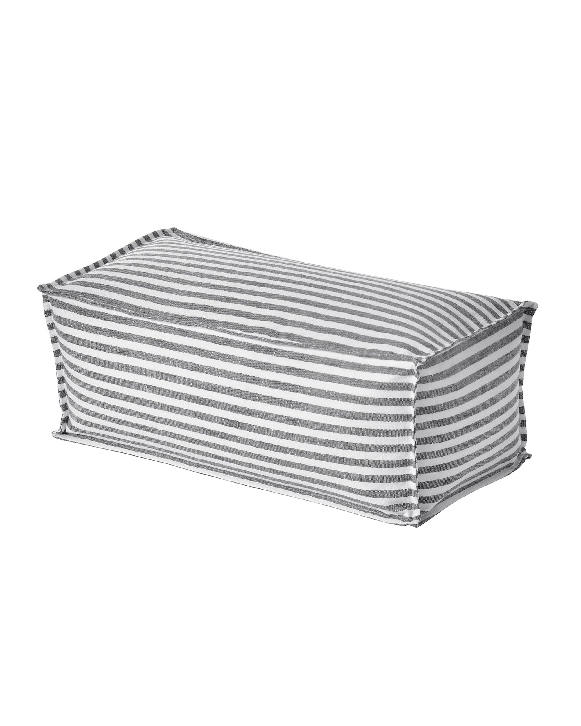 1 Cadence & Co. Oscar Faux Linen Ottoman Bean Bag Cover - Charcoal, 1 of 6