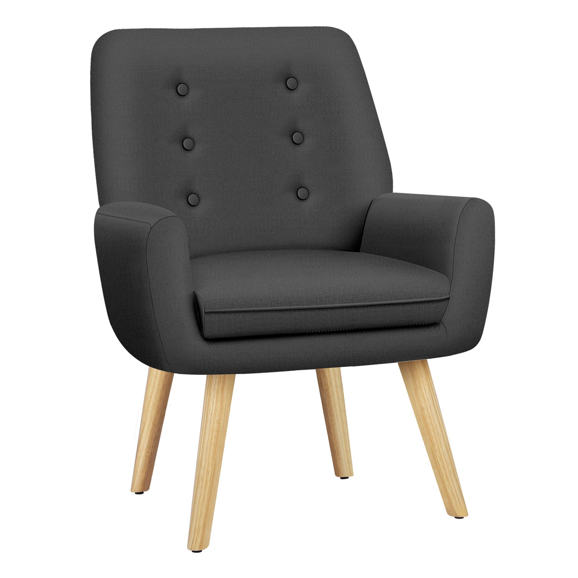 1 Alfordson Armchair Lounge Chair Tub Accent Chairs Fabric Couch Sofa - Grey, 1 of 9