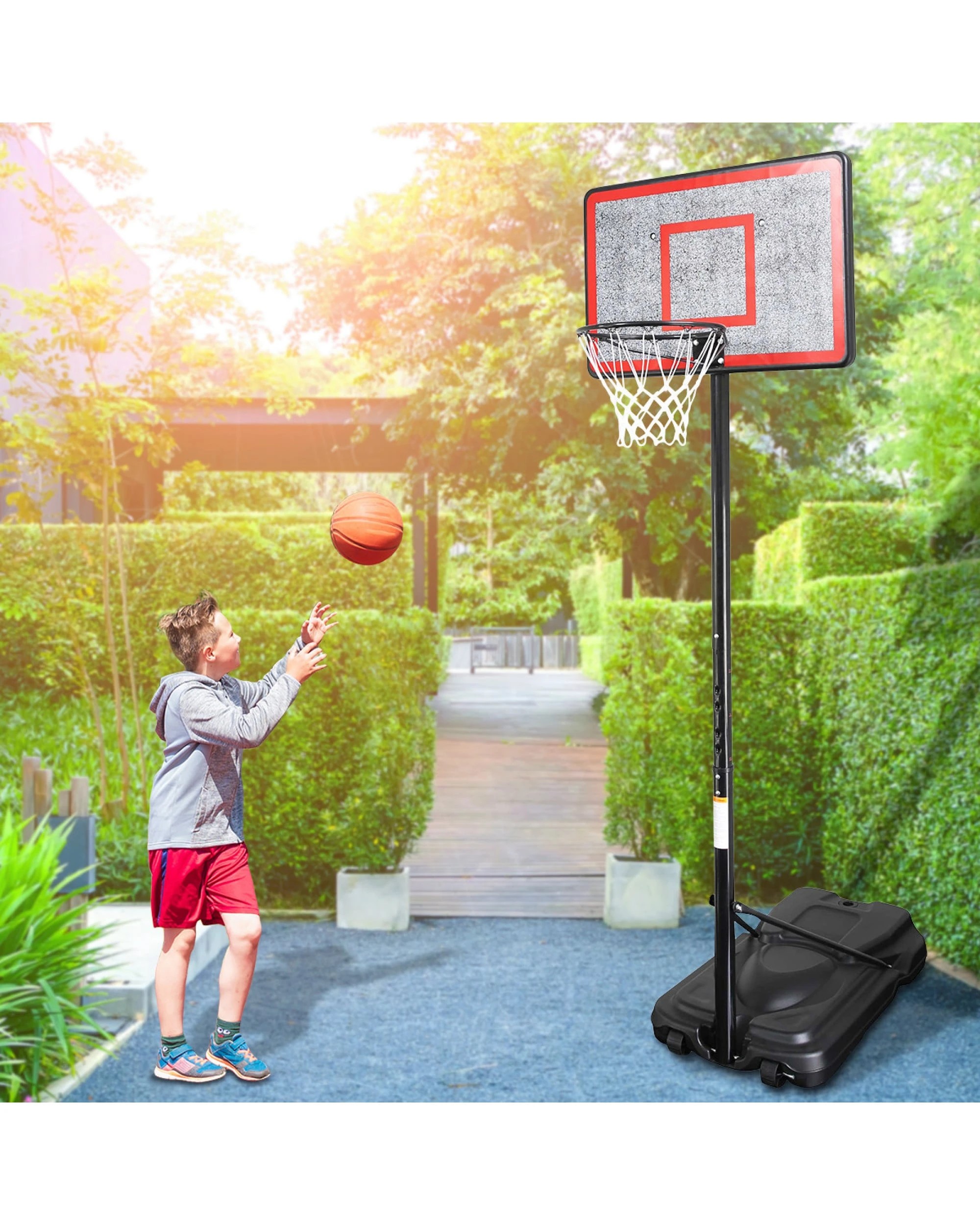 4 Kahuna Height Adjustable Basketball Hoop Backboard Portable Stand - Black, 4 of 5