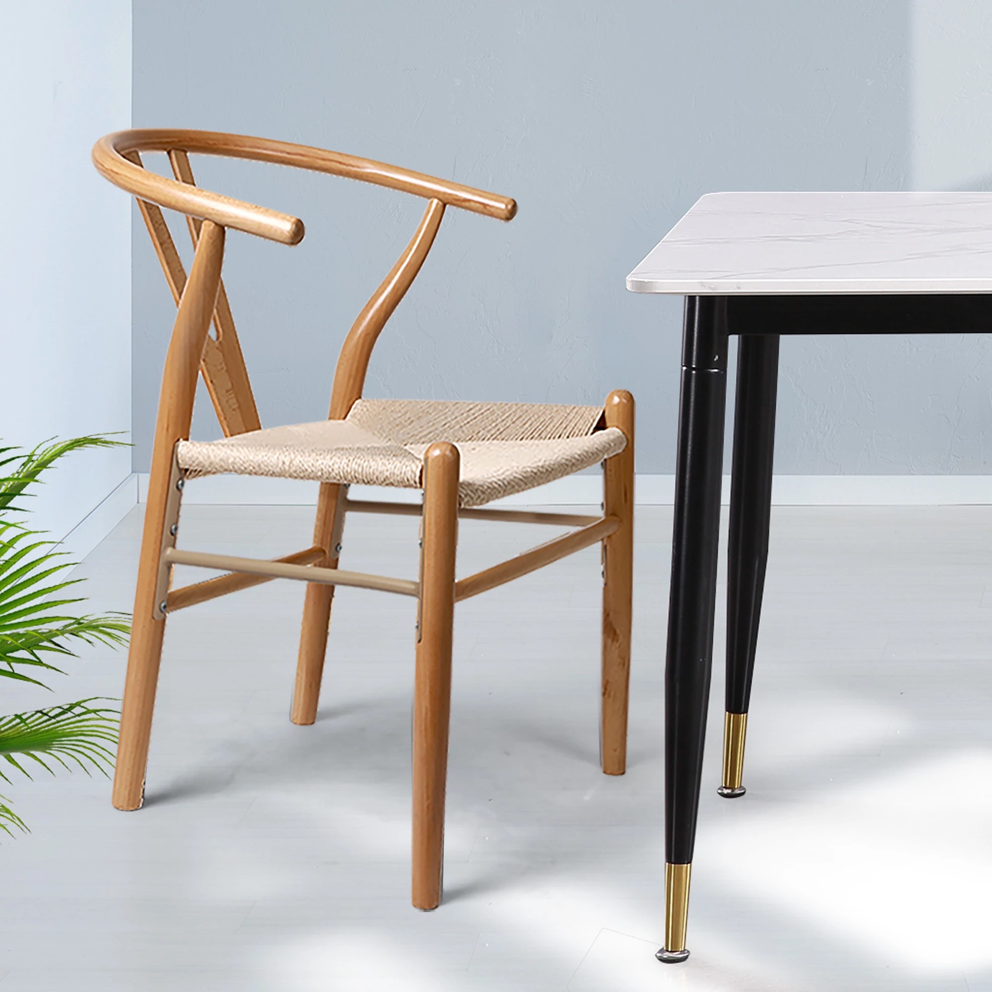 7 Levede 1 Set Of 2 Hans Wegner Wishbone Dining Chairs - Natural, 7 of 7