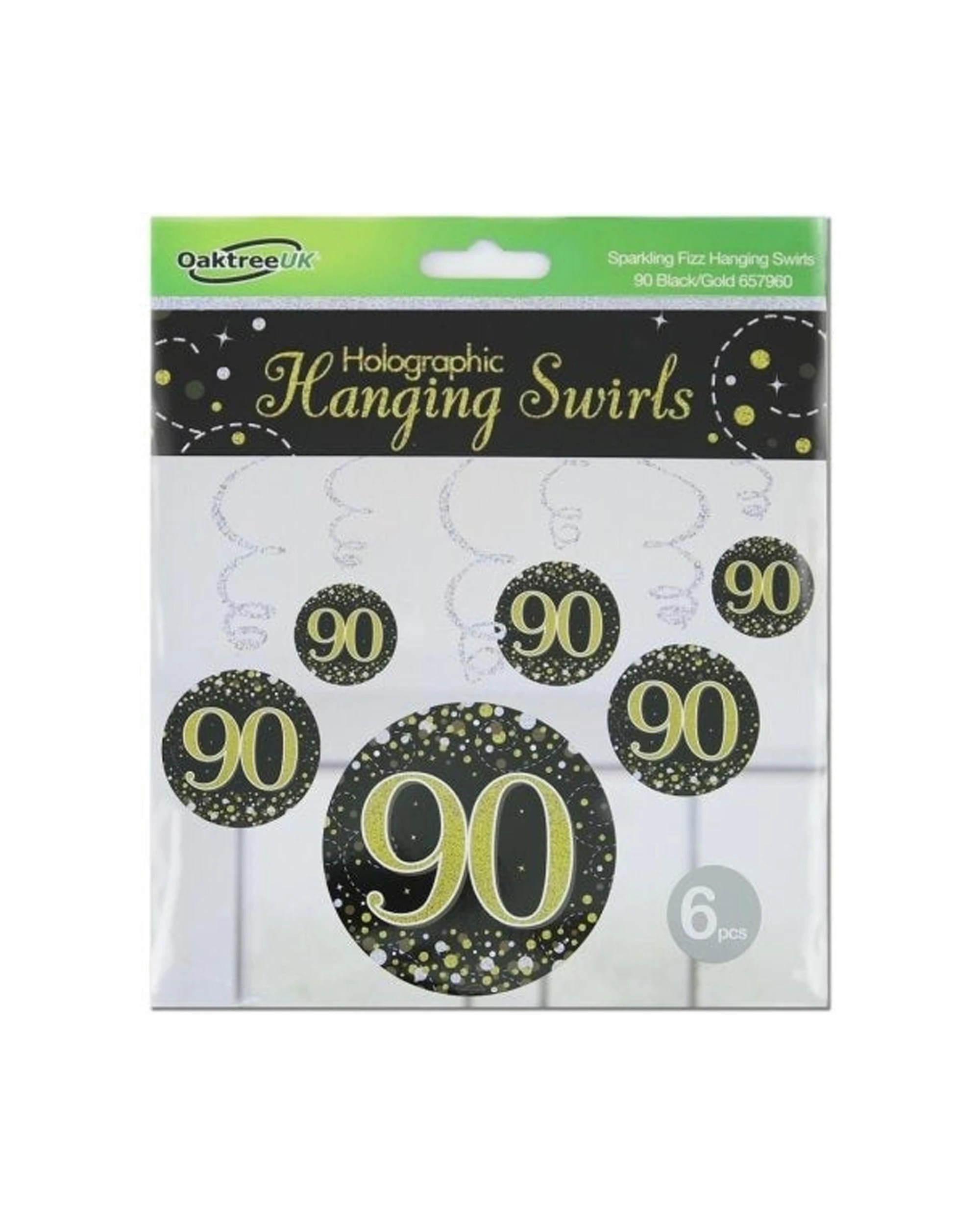 1 Alpen 6pc Hanging Swirl Sparkfizz 90th Party Decorations - Multi, 1 of 1