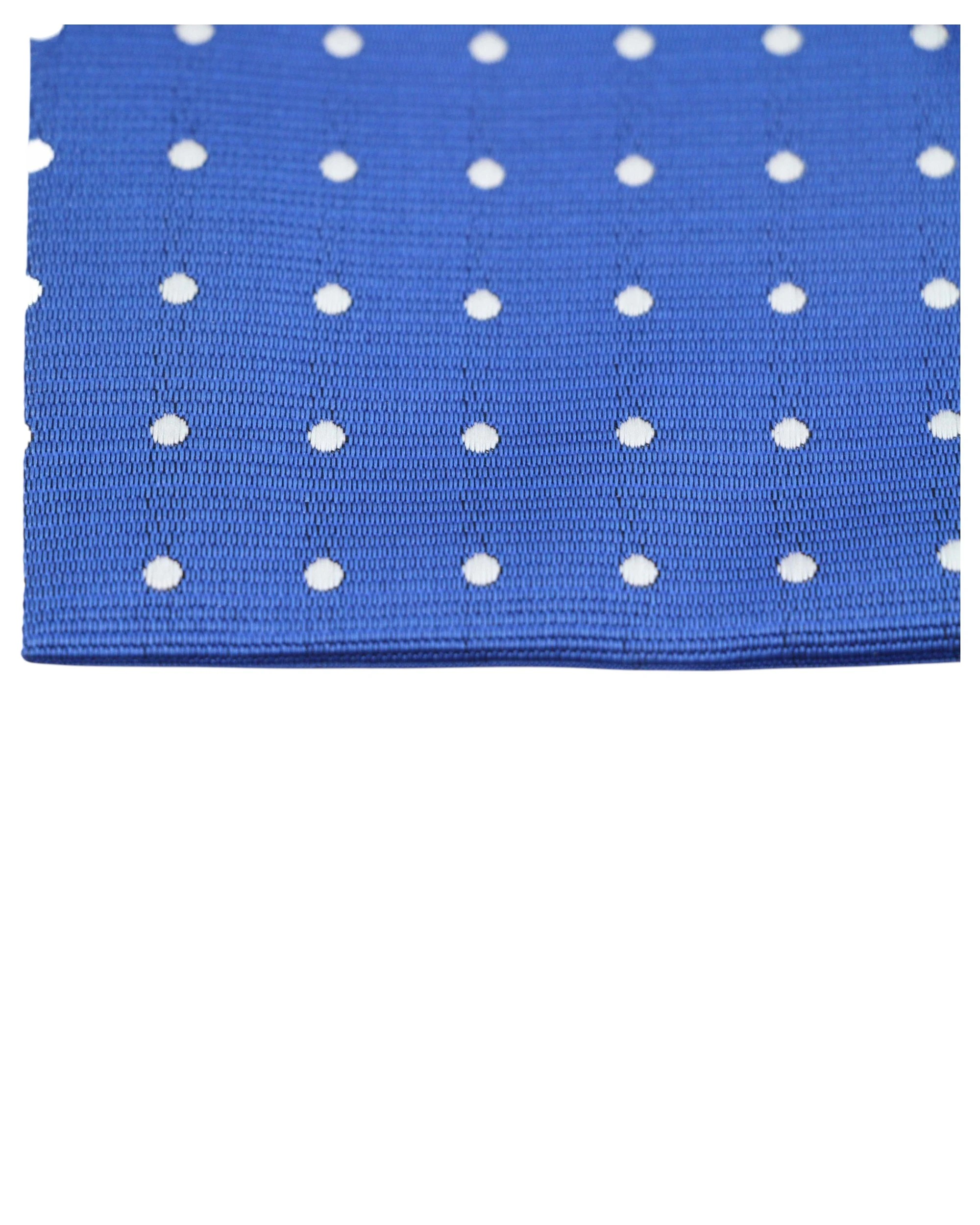 2 Zasel Mens Royal Blue & White Small Polka Dot Silk Pocket Square - Multi - Multi, 2 of 3