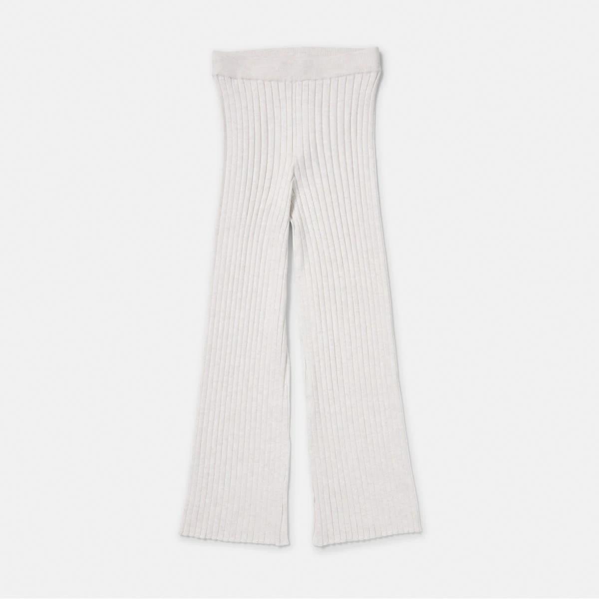 6 Rib Wide Leg Pants Crm Marle, 6 of 7