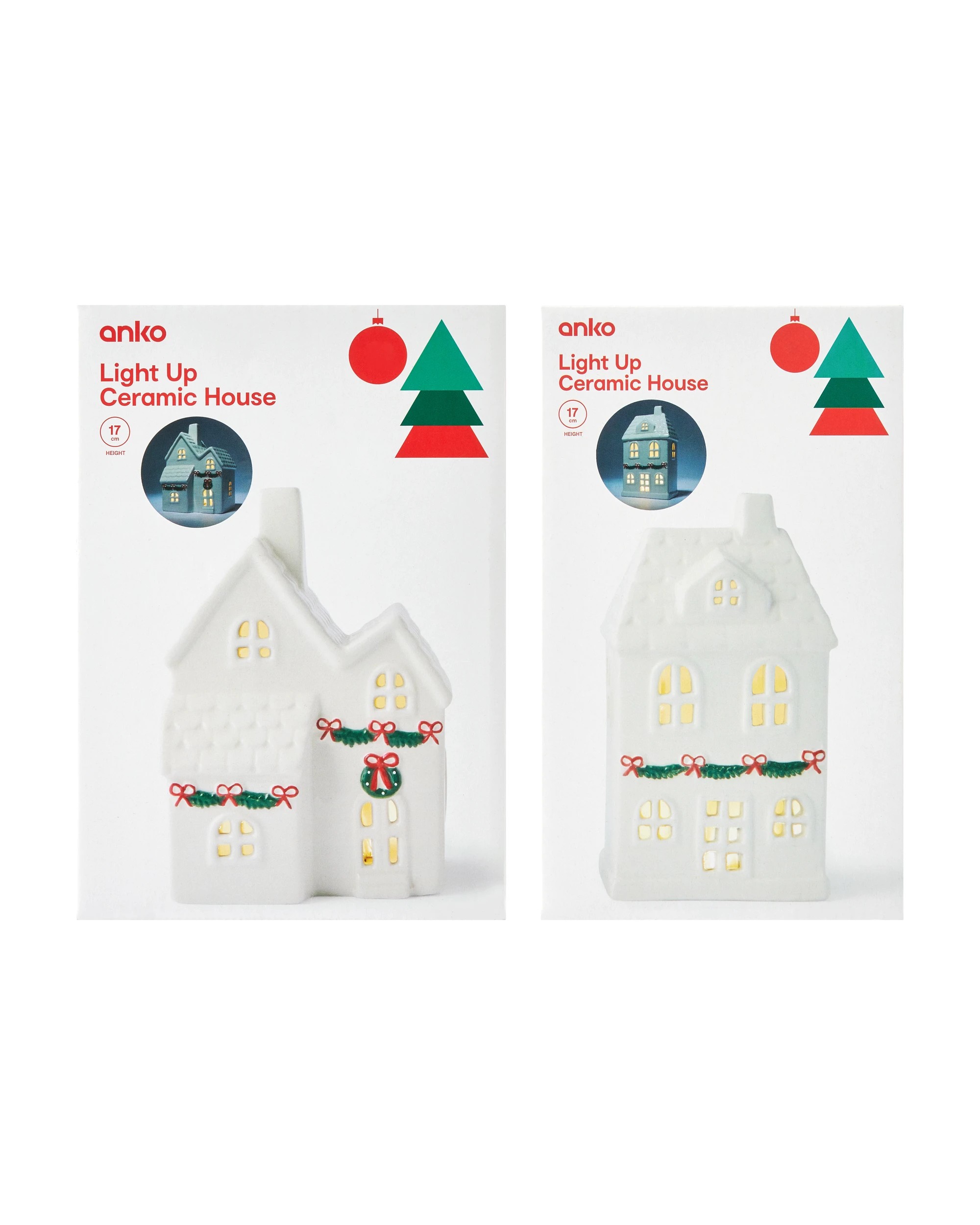 10 Light Up Ceramic House - Assorted, 10 of 10