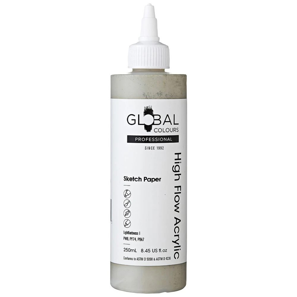 1 Global Colours High Flow Acrylic Paint 250mL Sketch Paper, 1 of 2